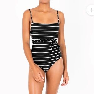 Anemos Striped One Piece with Tie Waist
